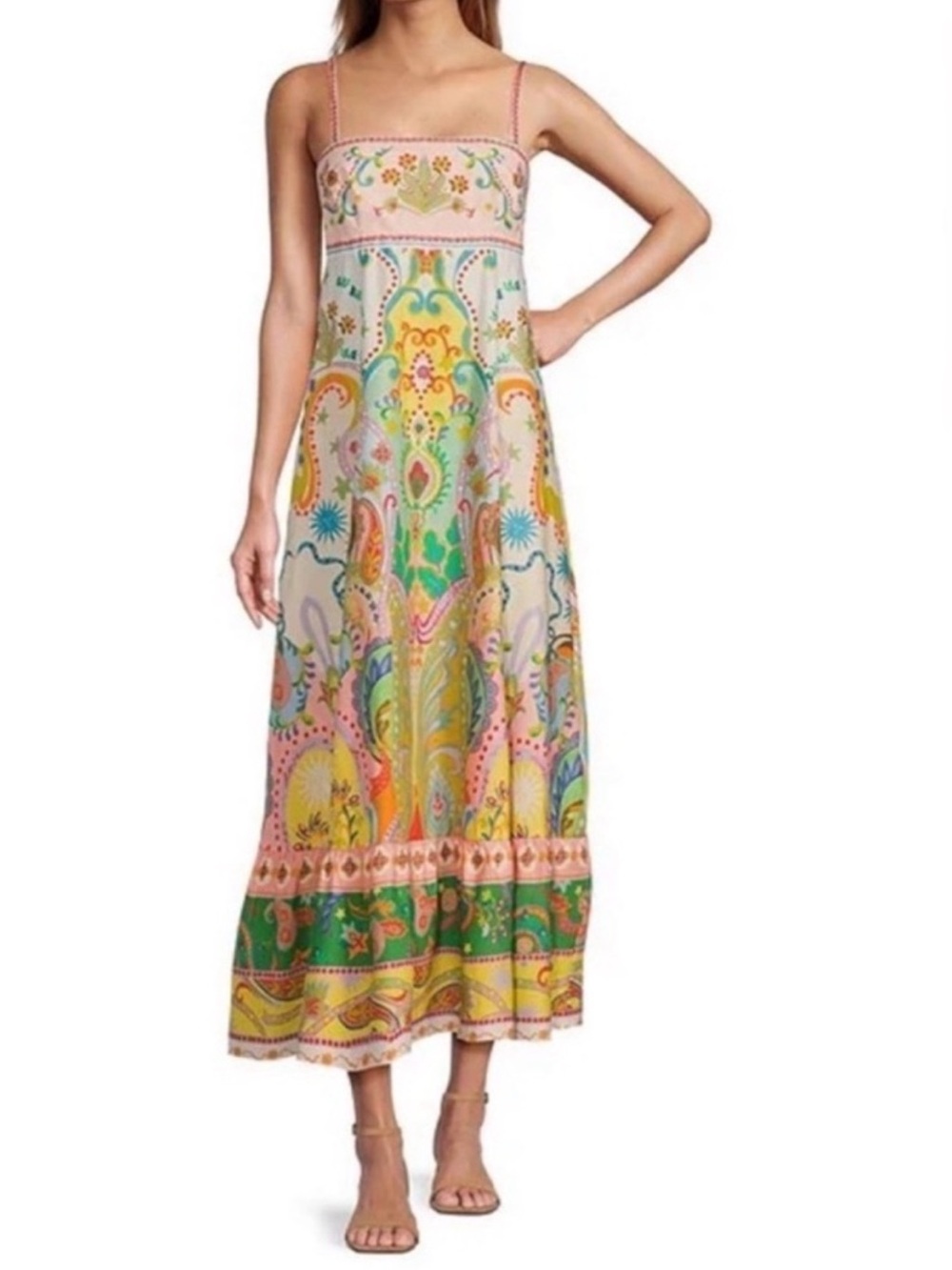 ANTONIO MELANI Pink Multi Paisley-Print Maxi Dress
